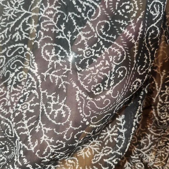 🖤Chic Black and White Paisley Women's Kimino Sheer XL - Picture 4 of 5